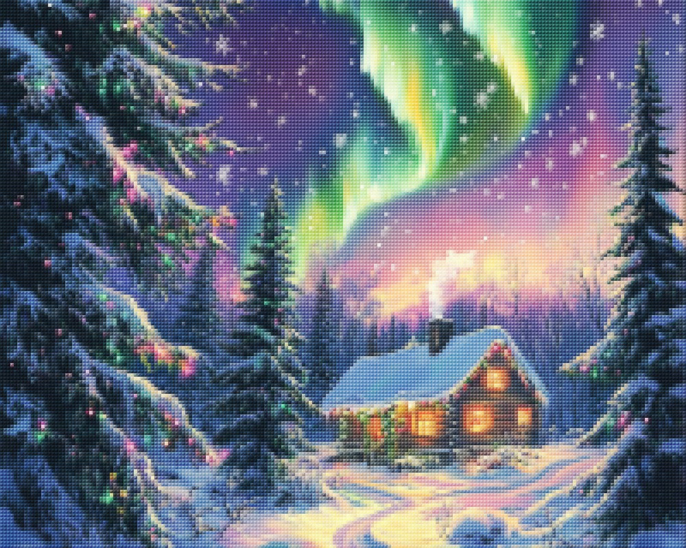 Nordlicht-Weihnachtshütte