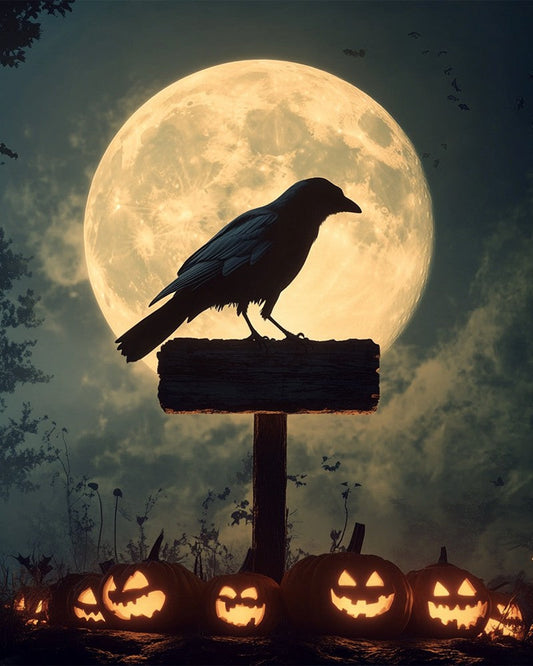 Riesiger Vollmond am dunklen Himmel