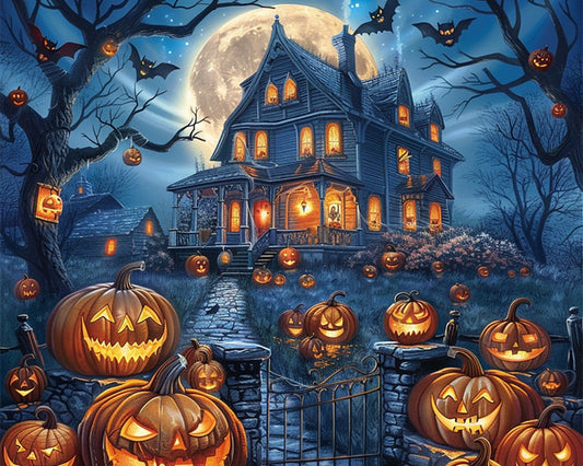 Halloween-Kürbisburg